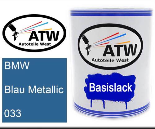 BMW, Blau Metallic, 033: 1L Lackdose, von ATW Autoteile West.